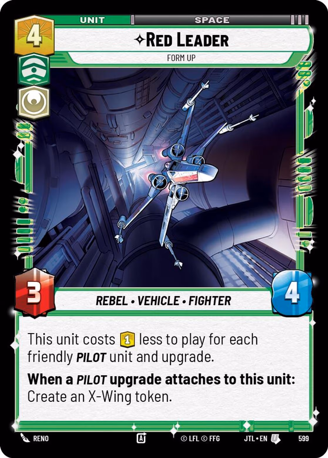 Red Leader - Form Up JTL-599 Foil Star Wars Unlimited card