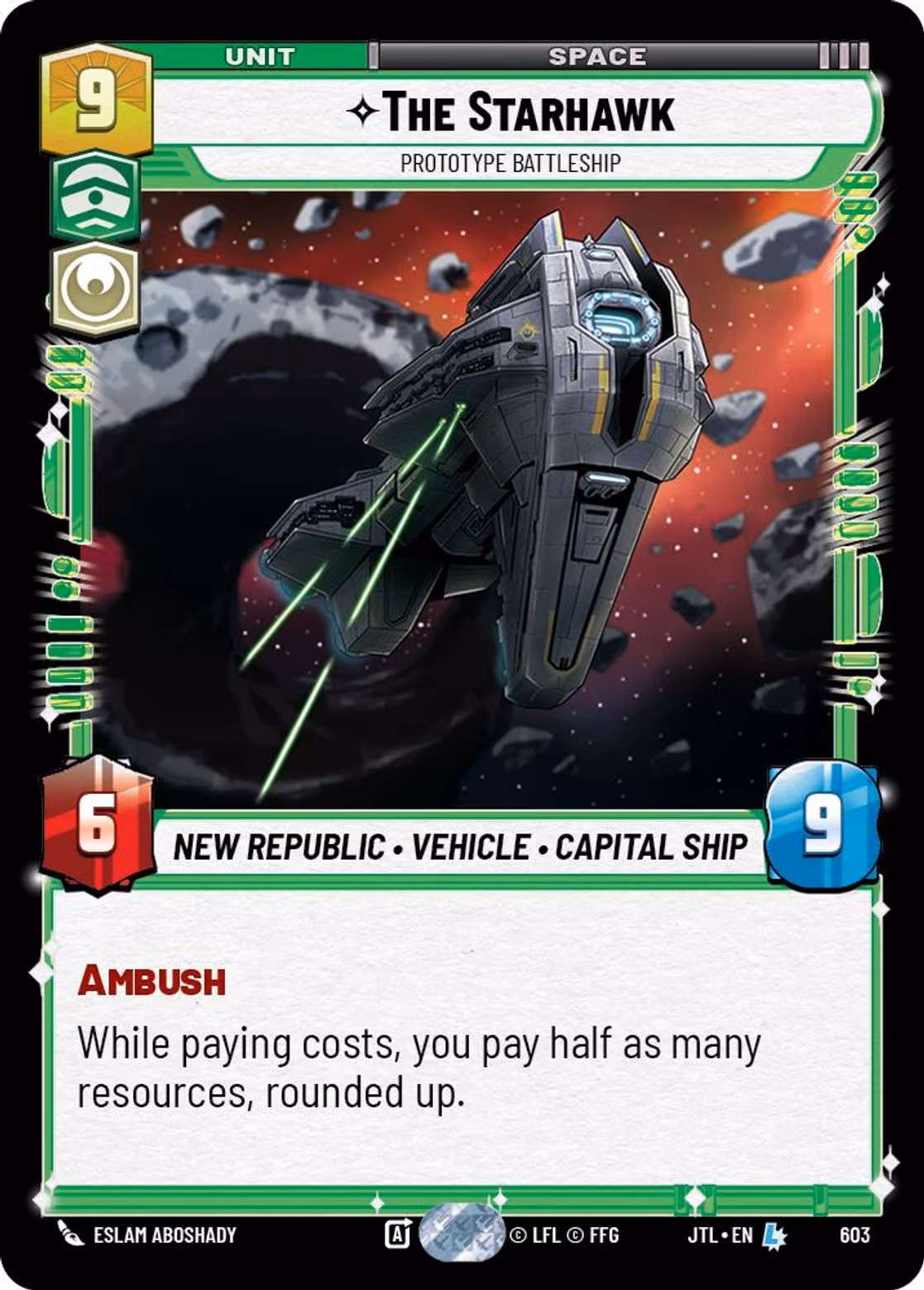 The Starhawk - Prototype Battleship JTL-603 Foil Star Wars Unlimited card