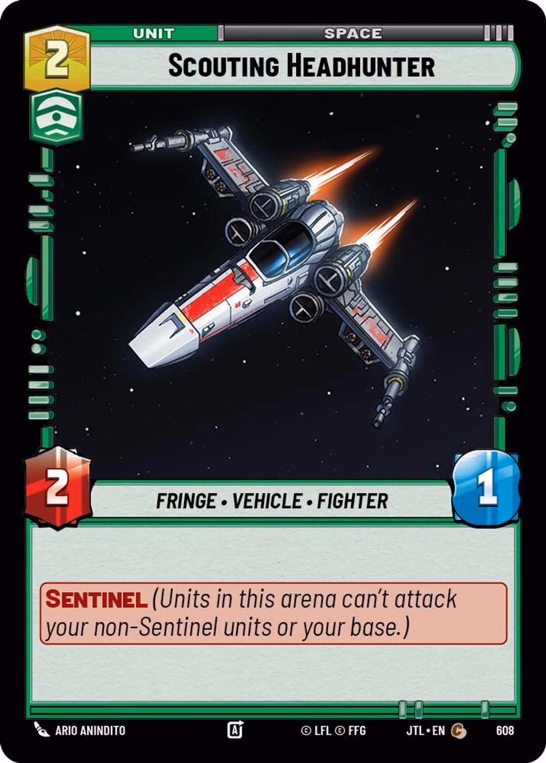Scouting Headhunter JTL-608 Foil Star Wars Unlimited card
