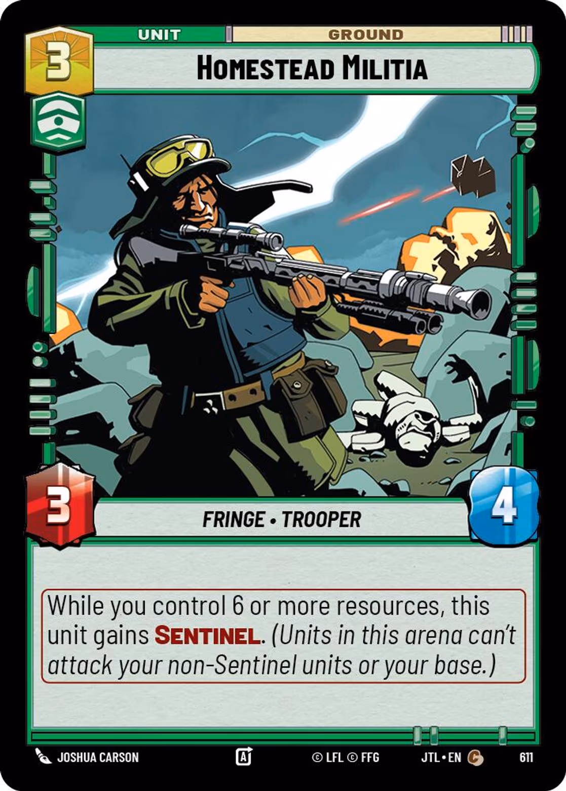 Homestead Militia JTL-611 Foil Star Wars Unlimited card