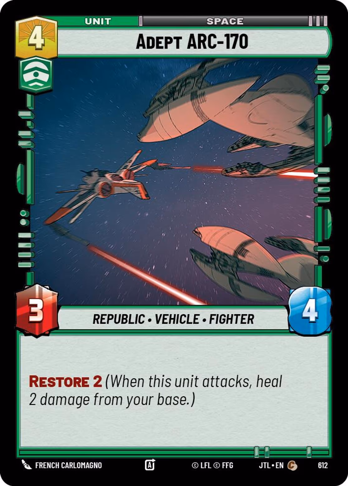 Adept ARC-170 JTL-612 Foil Star Wars Unlimited card