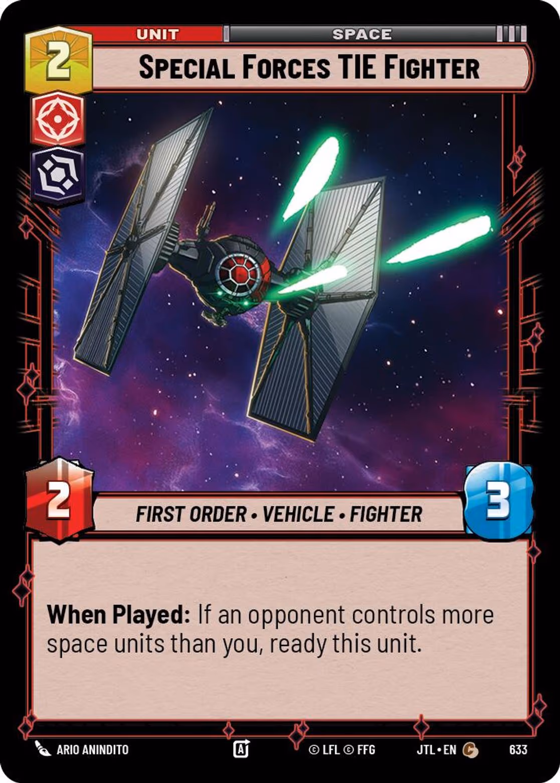 Special Forces TIE Fighter JTL-633 Foil Star Wars Unlimited card