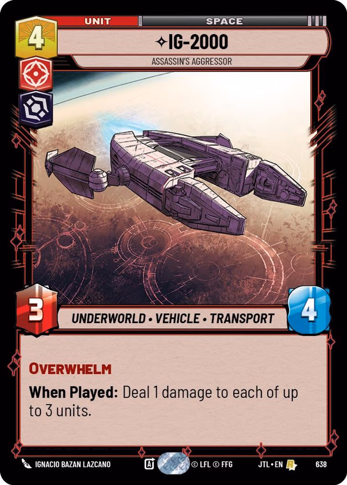 IG-2000 - Assassin's Aggressor JTL-638 Foil Star Wars Unlimited card