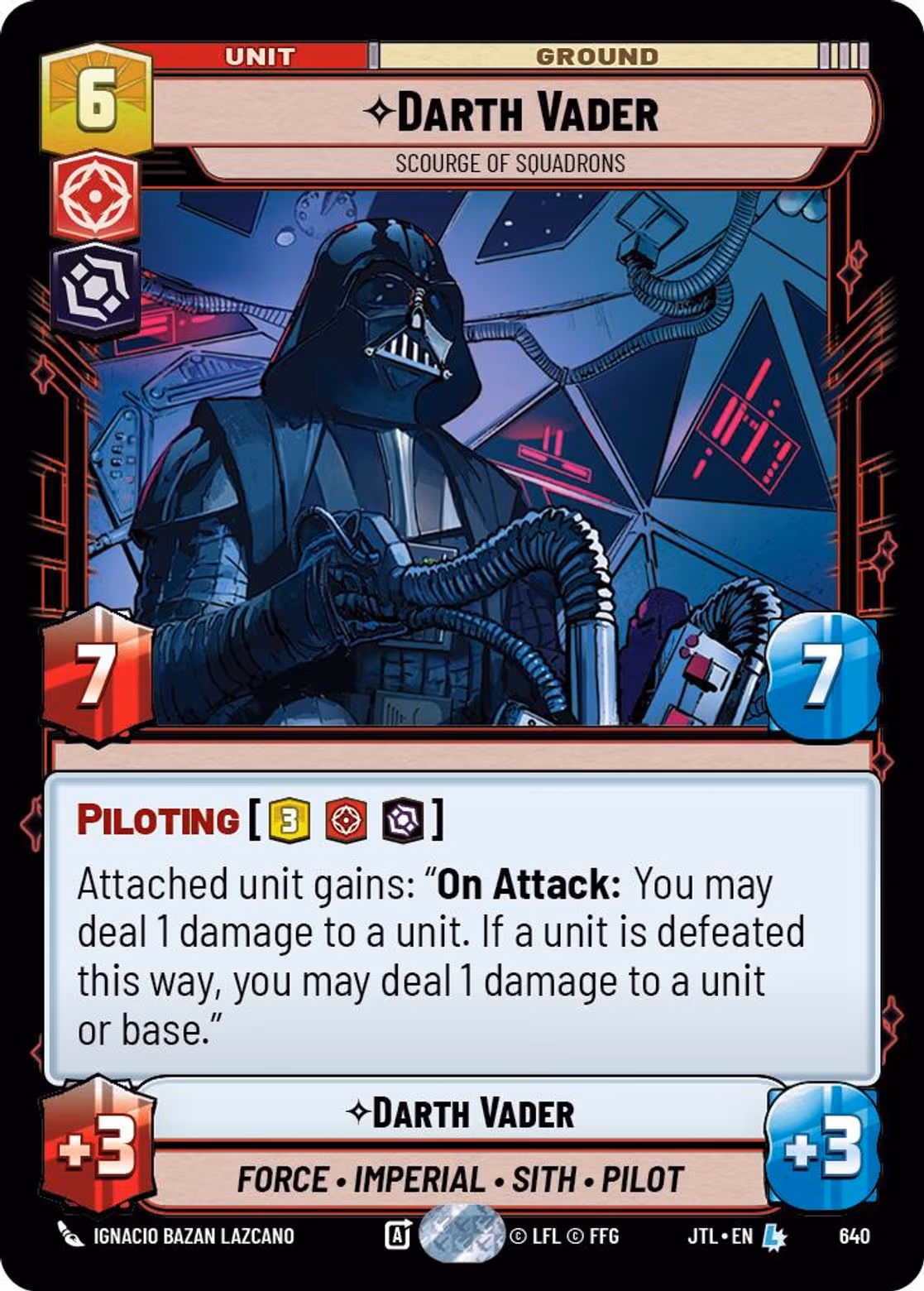 Darth Vader - Scourge of Squadrons JTL-640 Foil Star Wars Unlimited card