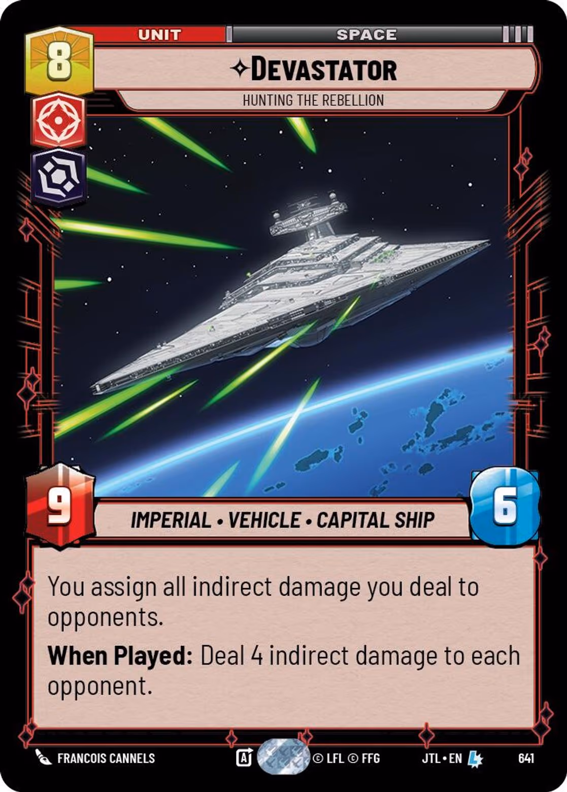 Devastator - Hunting the Rebellion JTL-641 Foil Star Wars Unlimited card