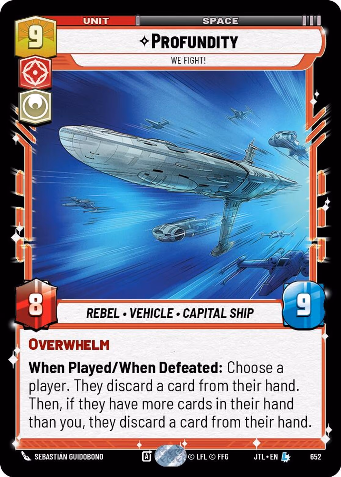Profundity - We Fight! JTL-652 Foil Star Wars Unlimited card