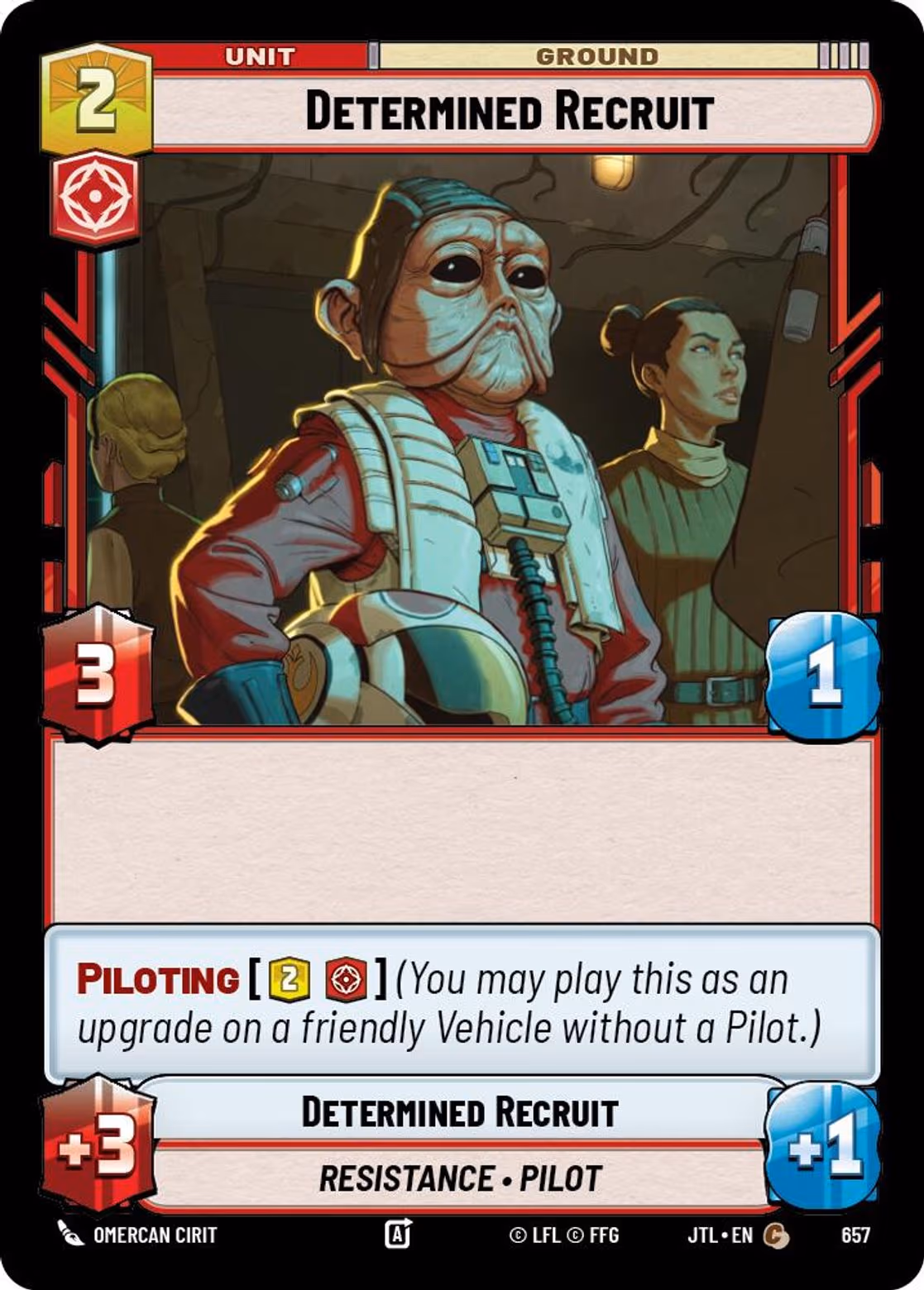 Determined Recruit JTL-657 Foil Star Wars Unlimited card