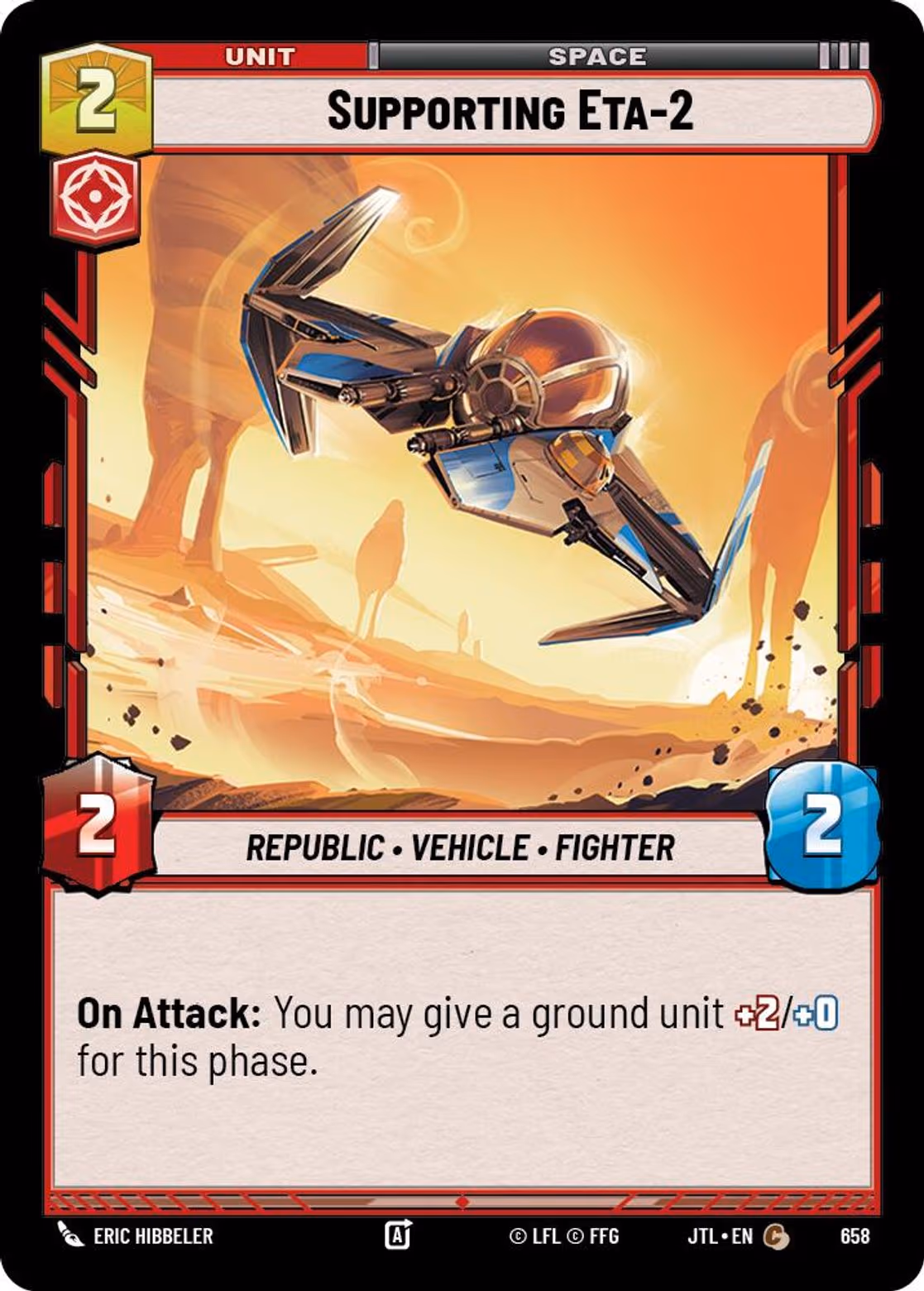 Supporting Eta-2 JTL-658 Foil Star Wars Unlimited card