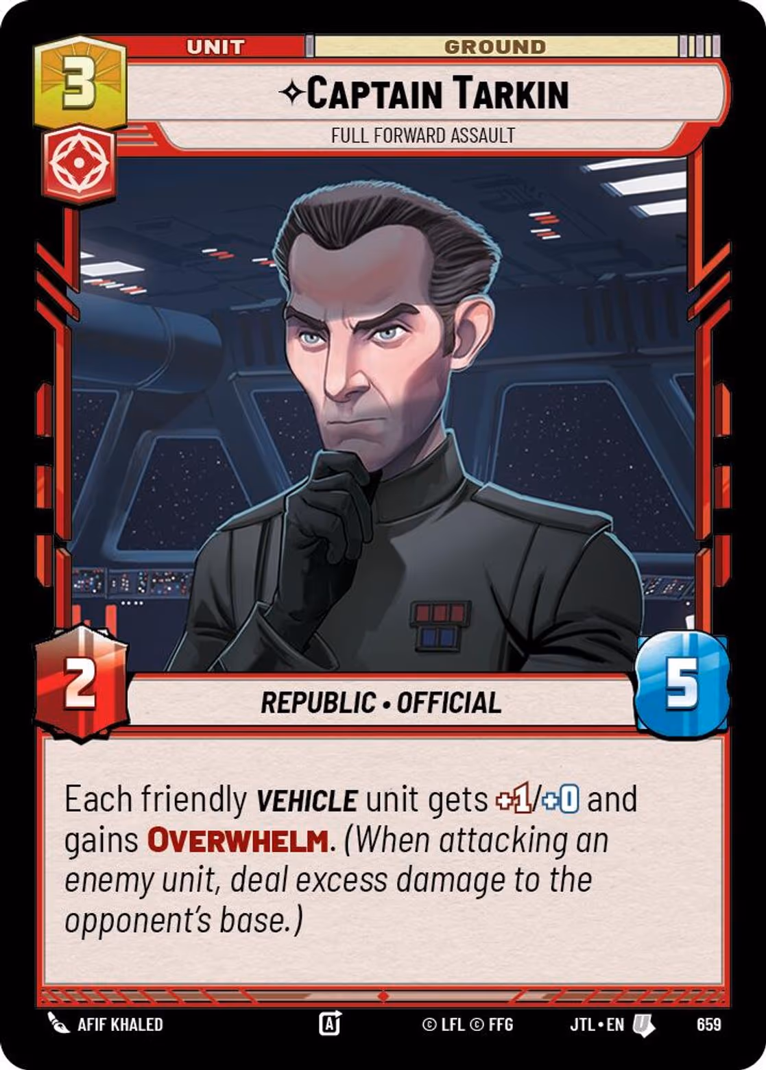 Captain Tarkin - Full Forward Assault JTL-659 Foil Star Wars Unlimited card
