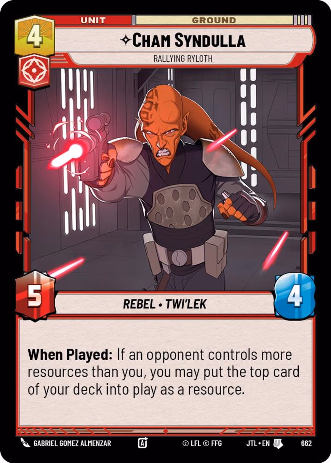 Cham Syndulla - Rallying Ryloth JTL-662 Foil Star Wars Unlimited card