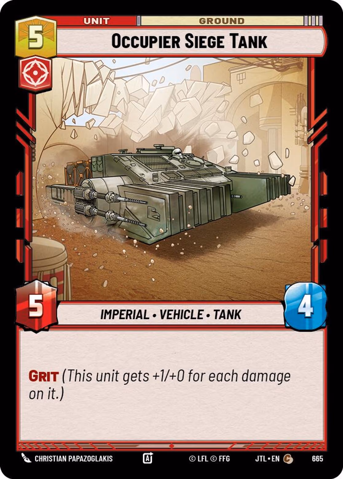 Occupier Siege Tank JTL-665 Foil Star Wars Unlimited card