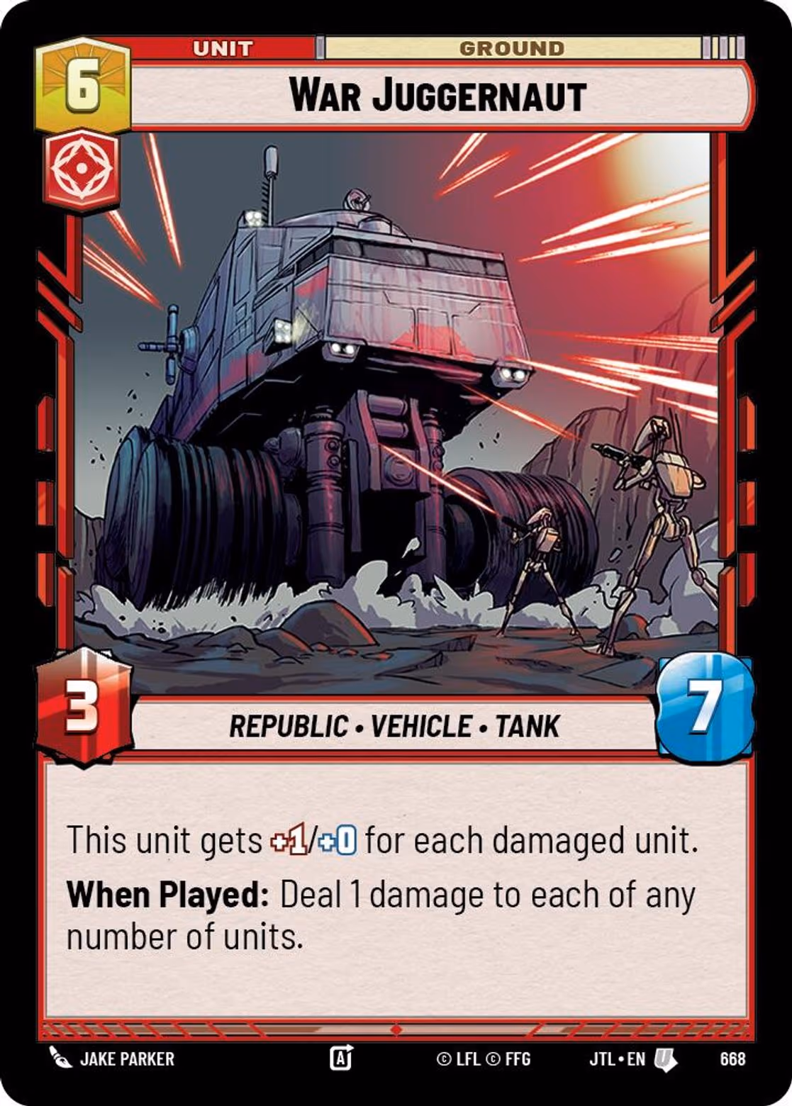 War Juggernaut JTL-668 Foil Star Wars Unlimited card