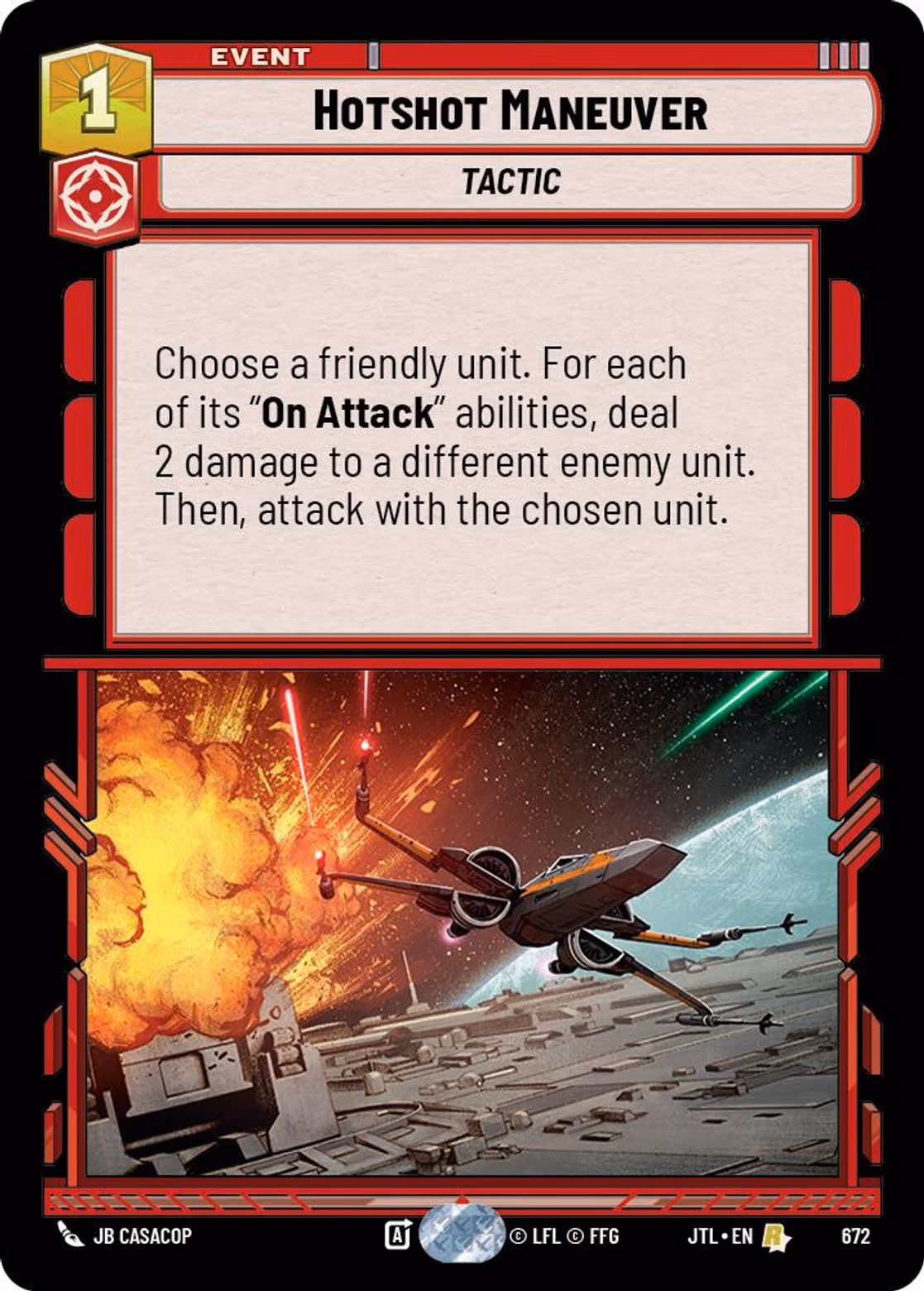Hotshot Maneuver JTL-672 Foil Star Wars Unlimited card