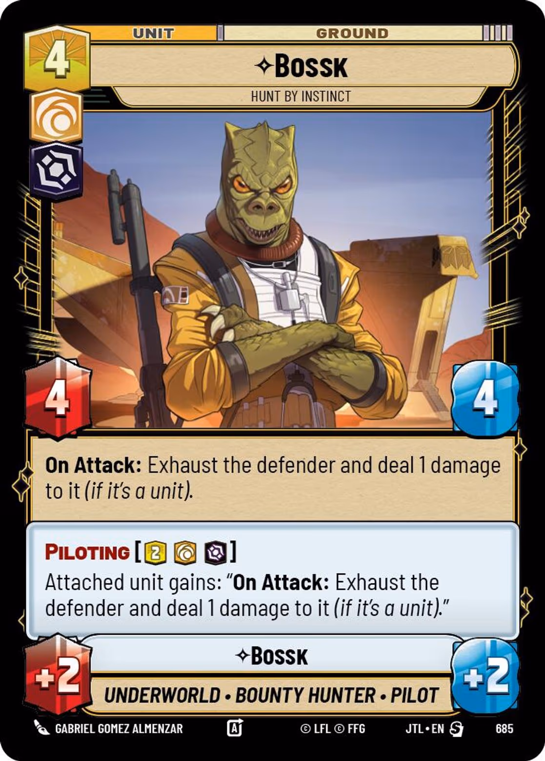Bossk - Hunt By Instinct JTL-685 Foil Star Wars Unlimited card