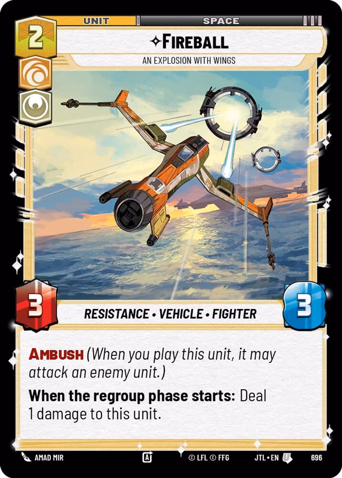 Fireball - An Explosion With Wings JTL-696 Foil Star Wars Unlimited card