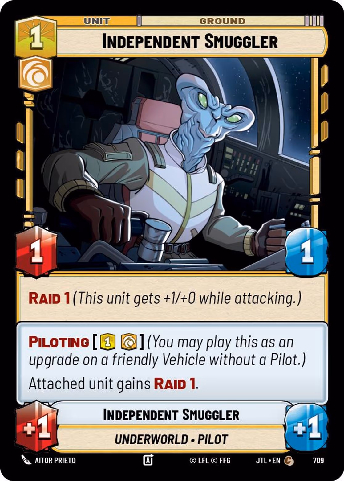 Independent Smuggler JTL-709 Foil Star Wars Unlimited card