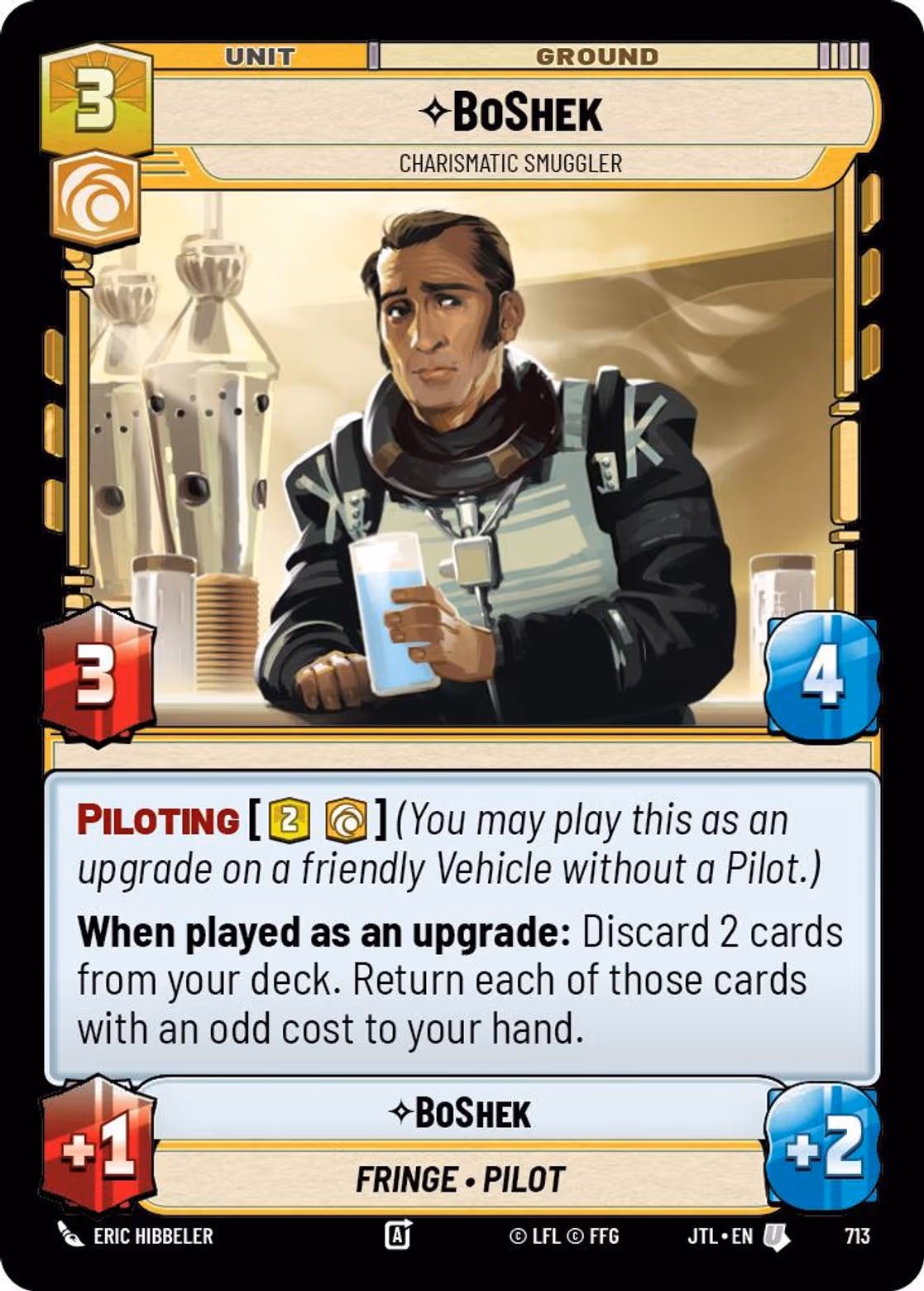 BoShek - Charismatic Smuggler JTL-713 Foil Star Wars Unlimited card