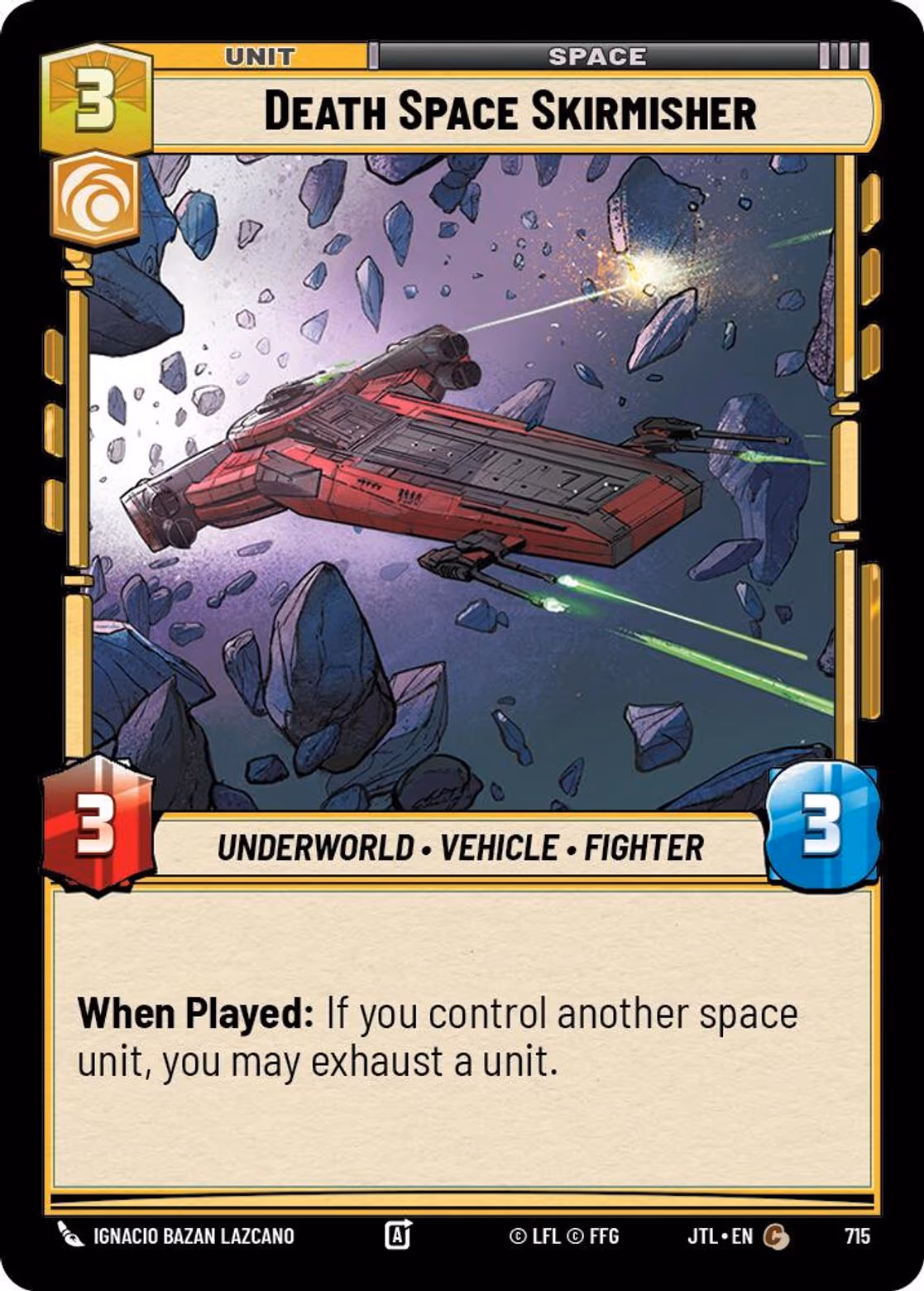 Death Space Skirmisher JTL-715 Foil Star Wars Unlimited card