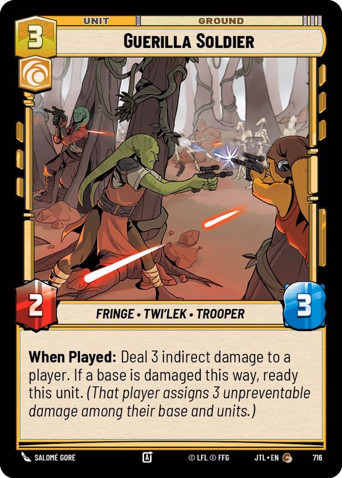 Guerilla Soldier JTL-716 Foil Star Wars Unlimited card