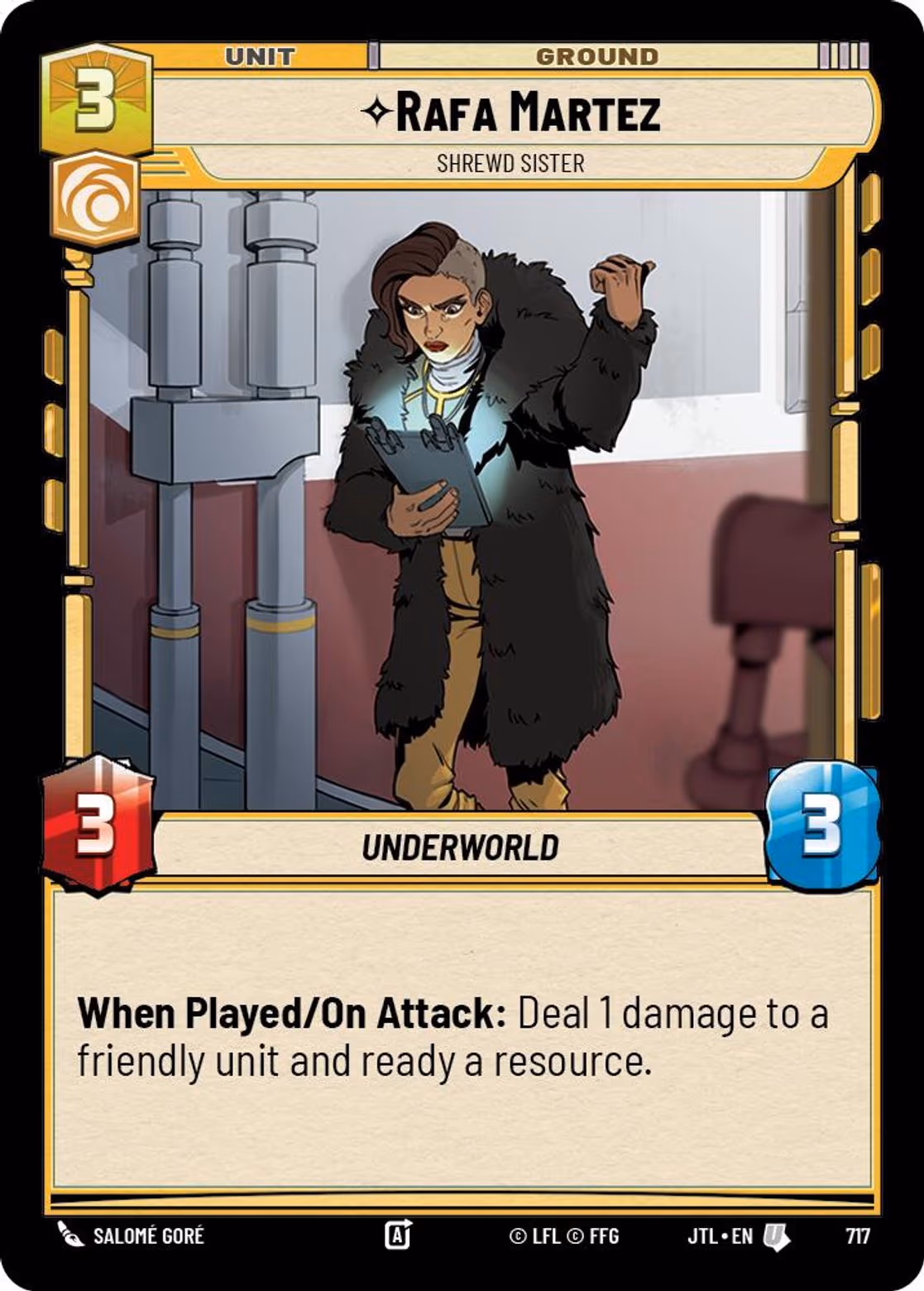 Rafa Martez - Shrewd Sister JTL-717 Foil Star Wars Unlimited card