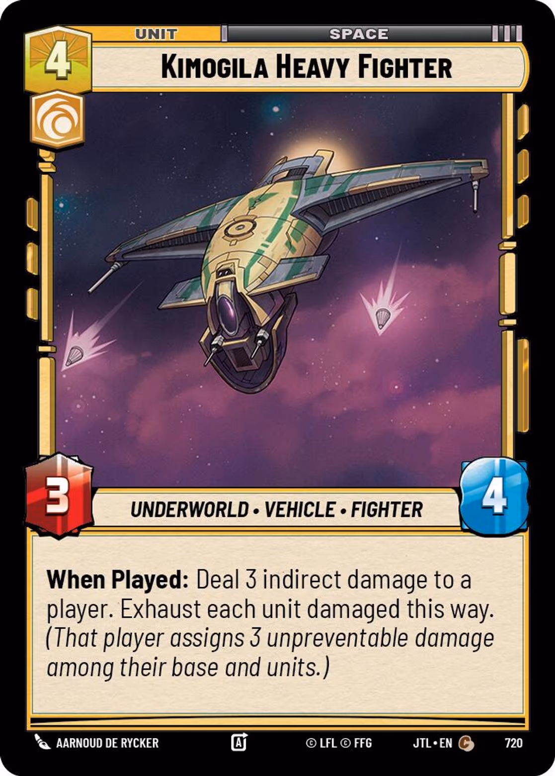 Kimoglia Heavy Fighter JTL-720 Foil Star Wars Unlimited card