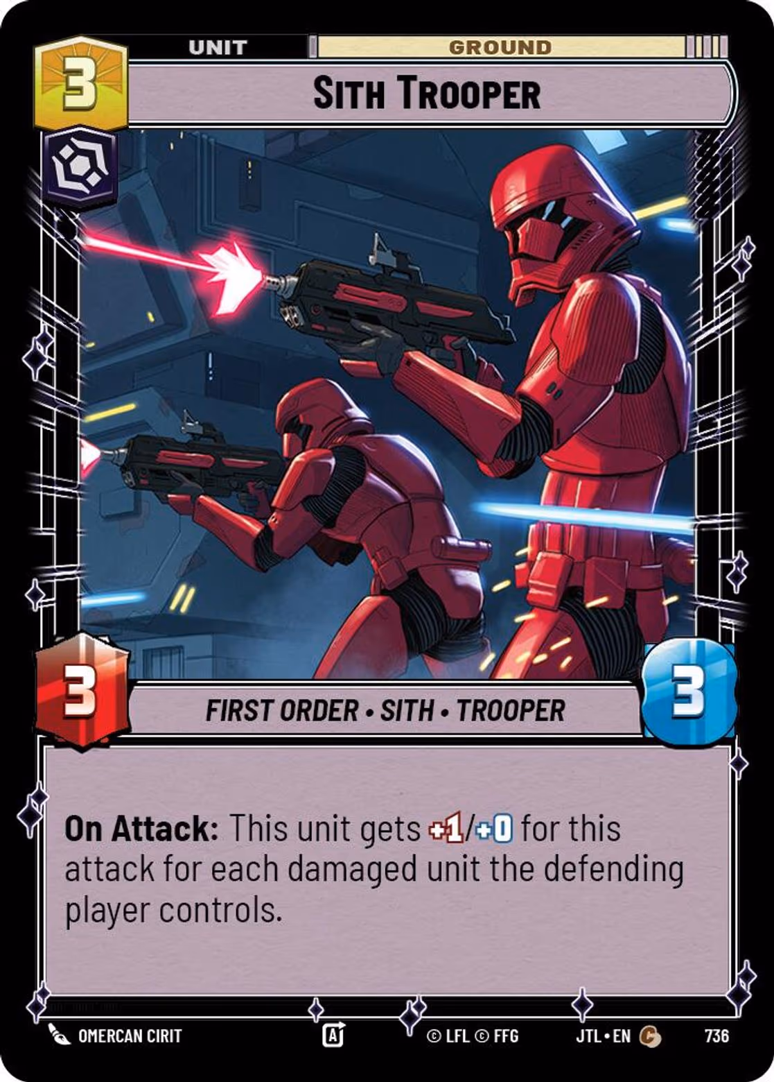 Sith Trooper JTL-736 Foil Star Wars Unlimited card