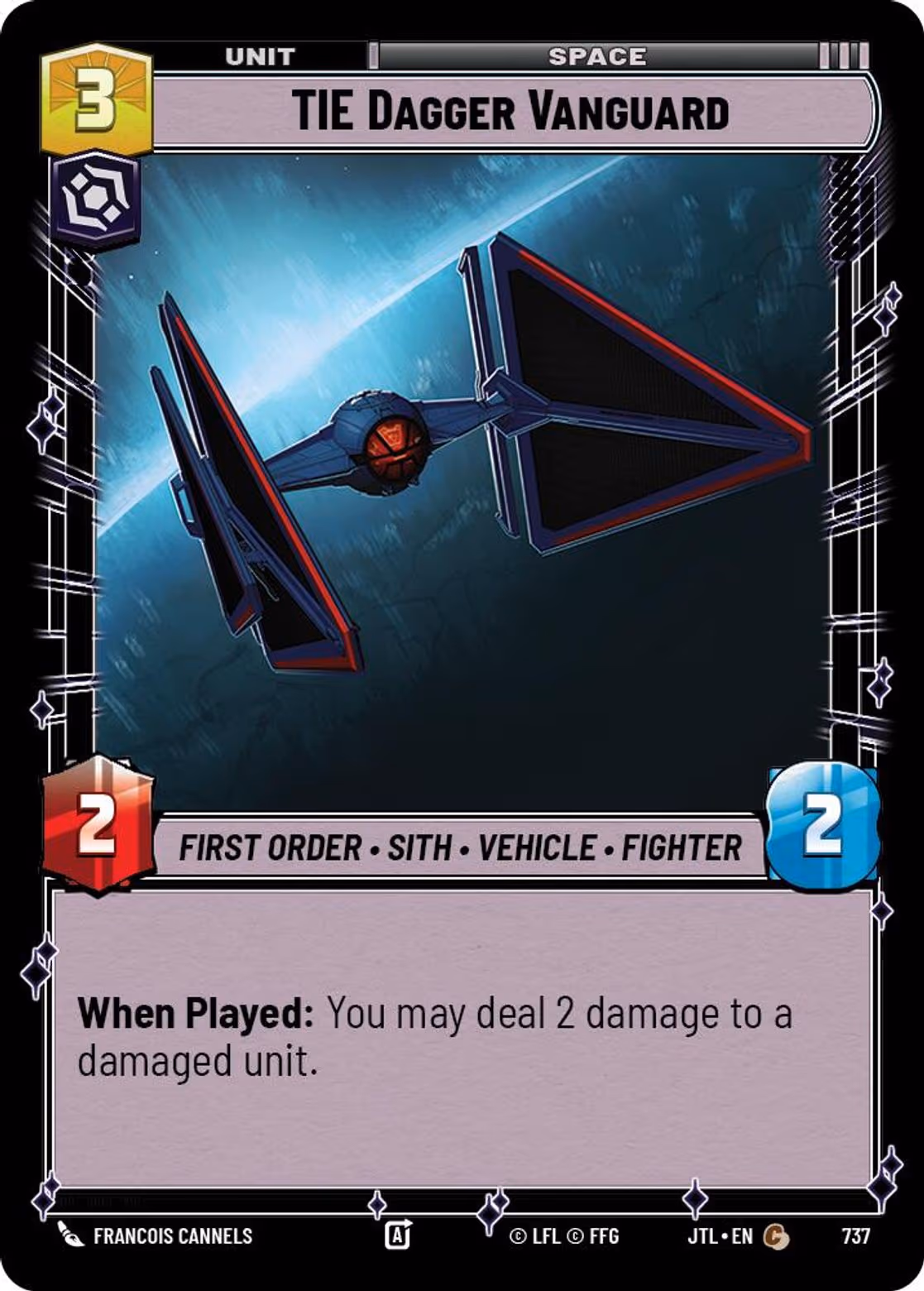 TIE Dagger Vanguard JTL-737 Foil Star Wars Unlimited card