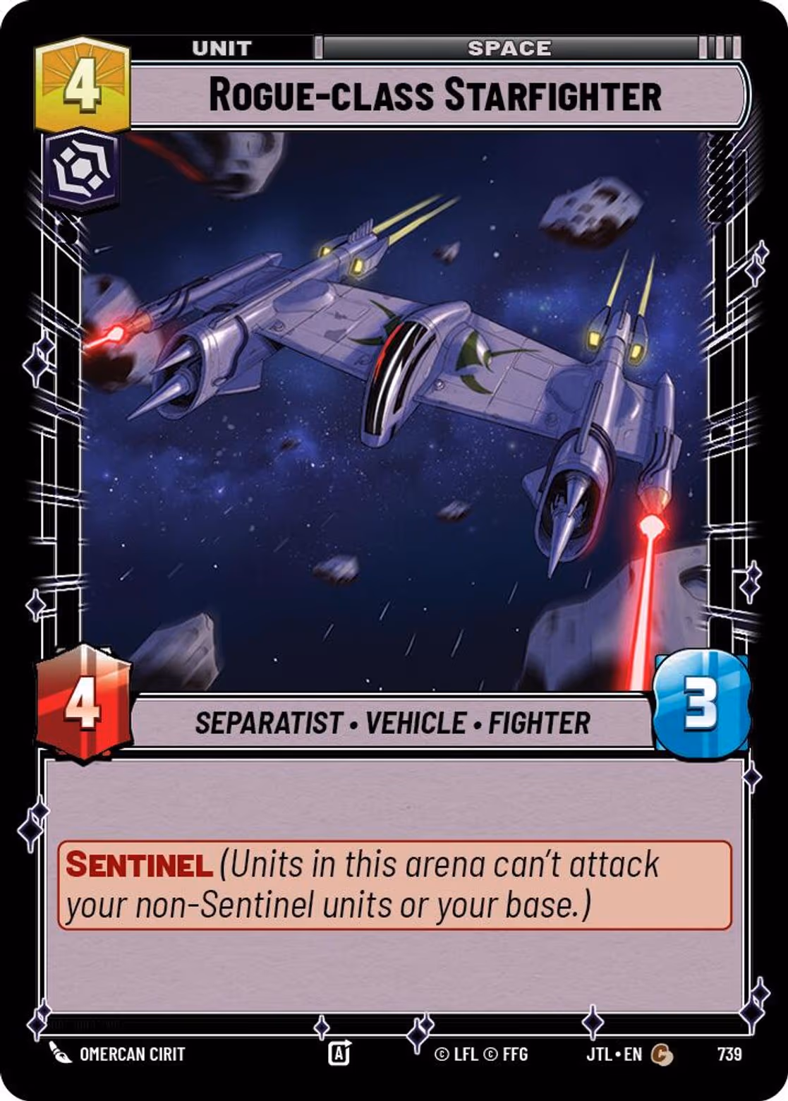 Rogue-class Starfighter JTL-739 Foil Star Wars Unlimited card