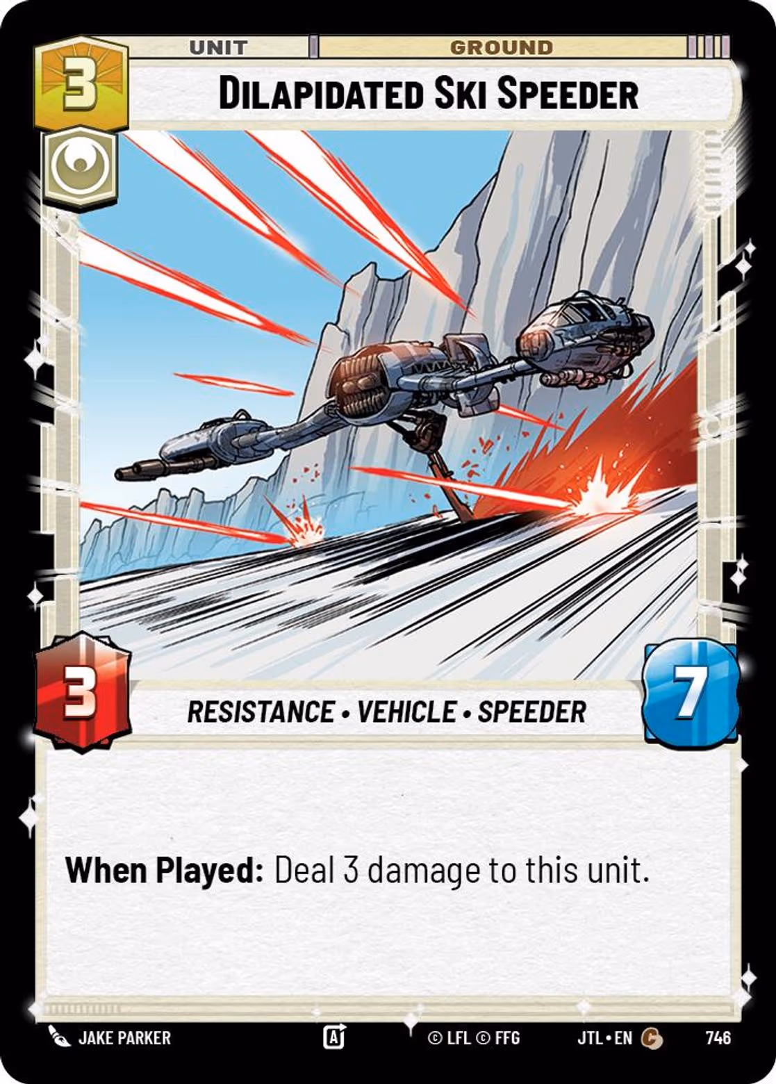 Dilapidated Ski Speeder JTL-746 Foil Star Wars Unlimited card