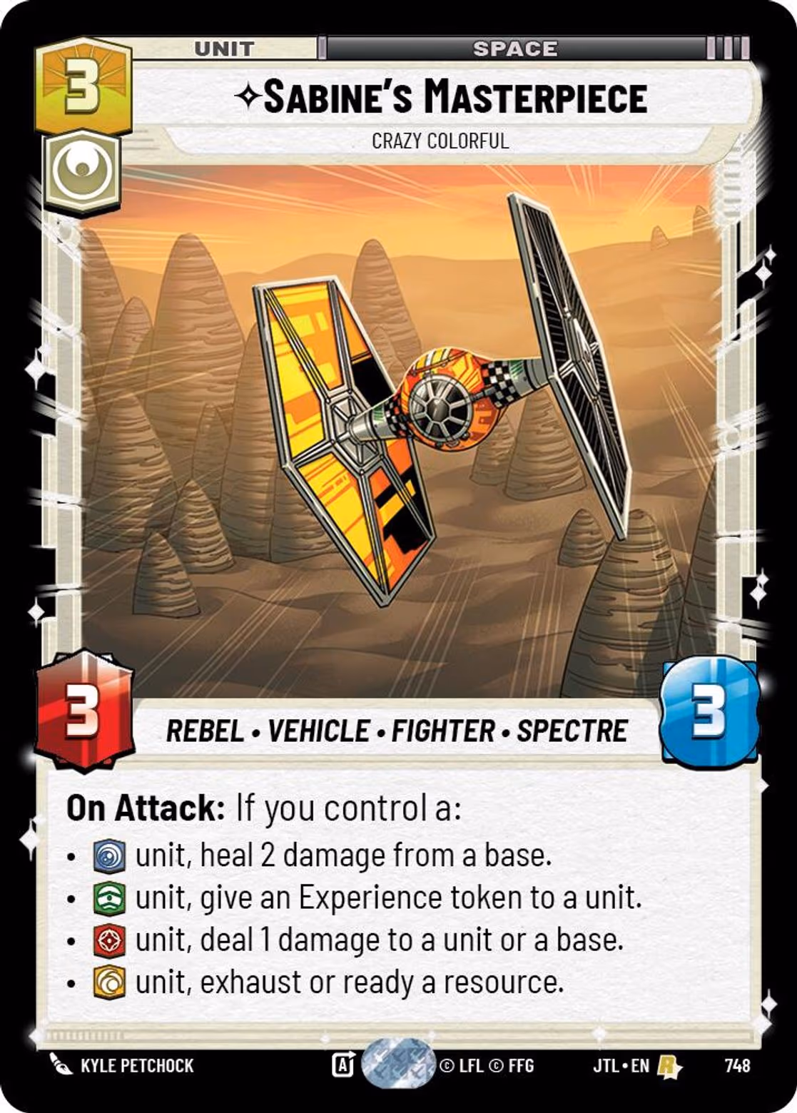 Sabine's Masterpiece - Crazy Colorful JTL-748 Foil Star Wars Unlimited card
