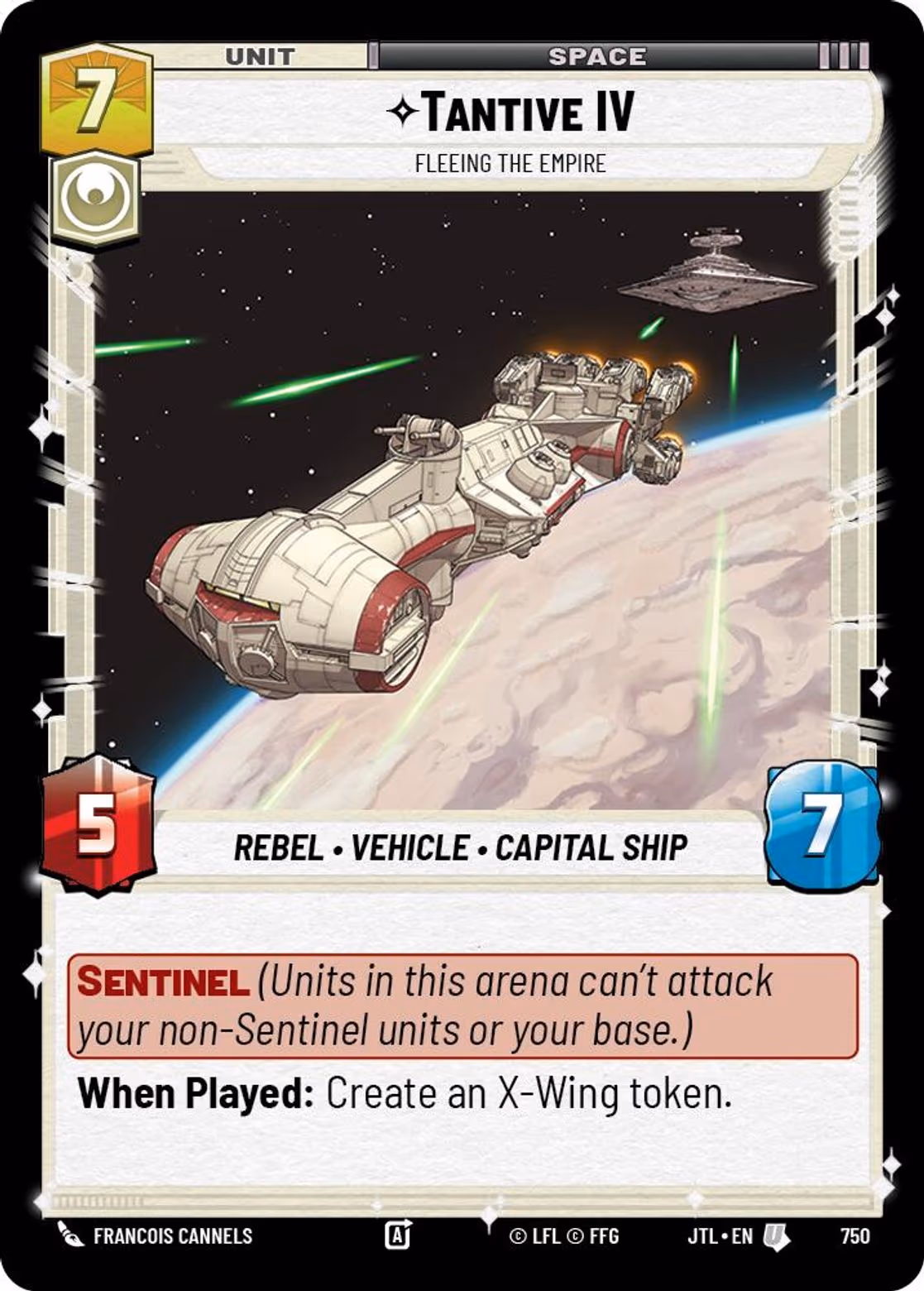 Tantive IV - Fleeing the Empire JTL-750 Foil Star Wars Unlimited card