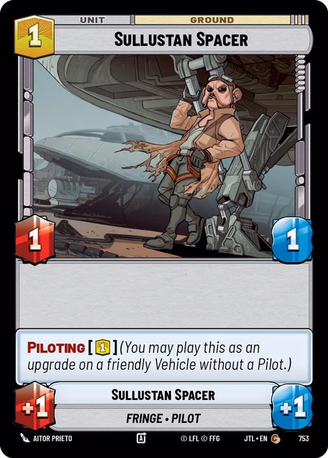 Sullustan Spacer JTL-753 Foil Star Wars Unlimited card