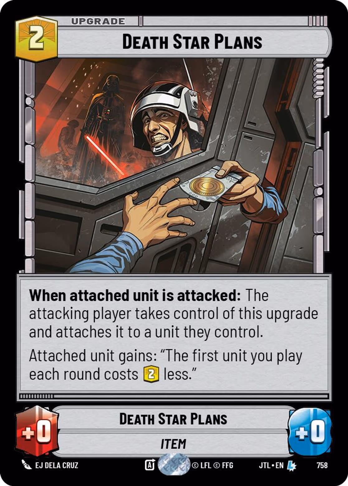Death Star Plans JTL-758 Foil Star Wars Unlimited card