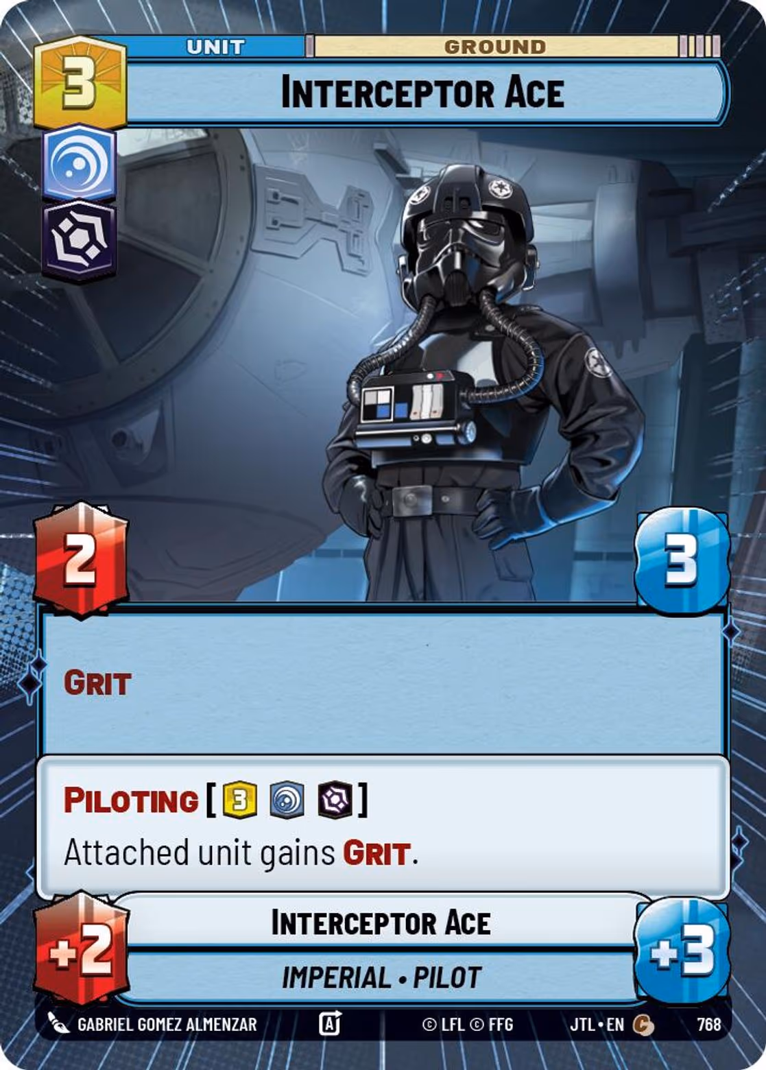 Interceptor Ace JTL-768 Hyperspace Foil Star Wars Unlimited card