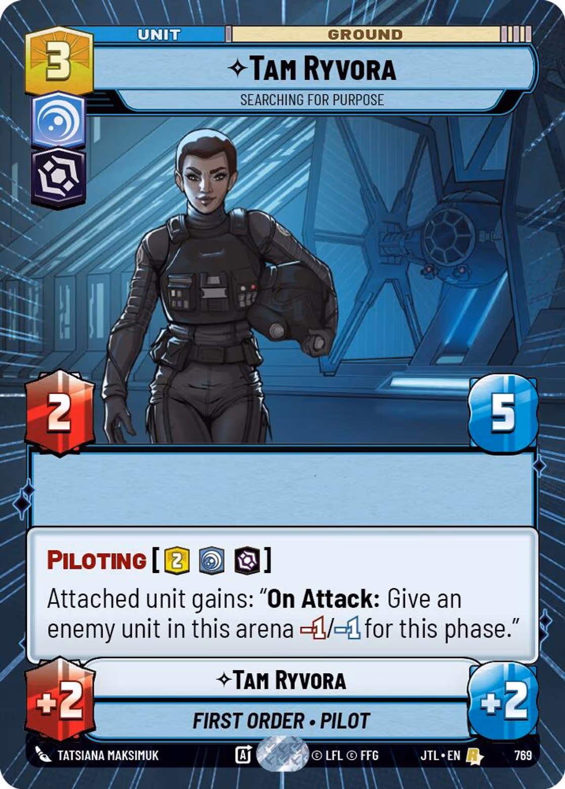 Tam Ryvora JTL-769 Hyperspace Foil Star Wars Unlimited card
