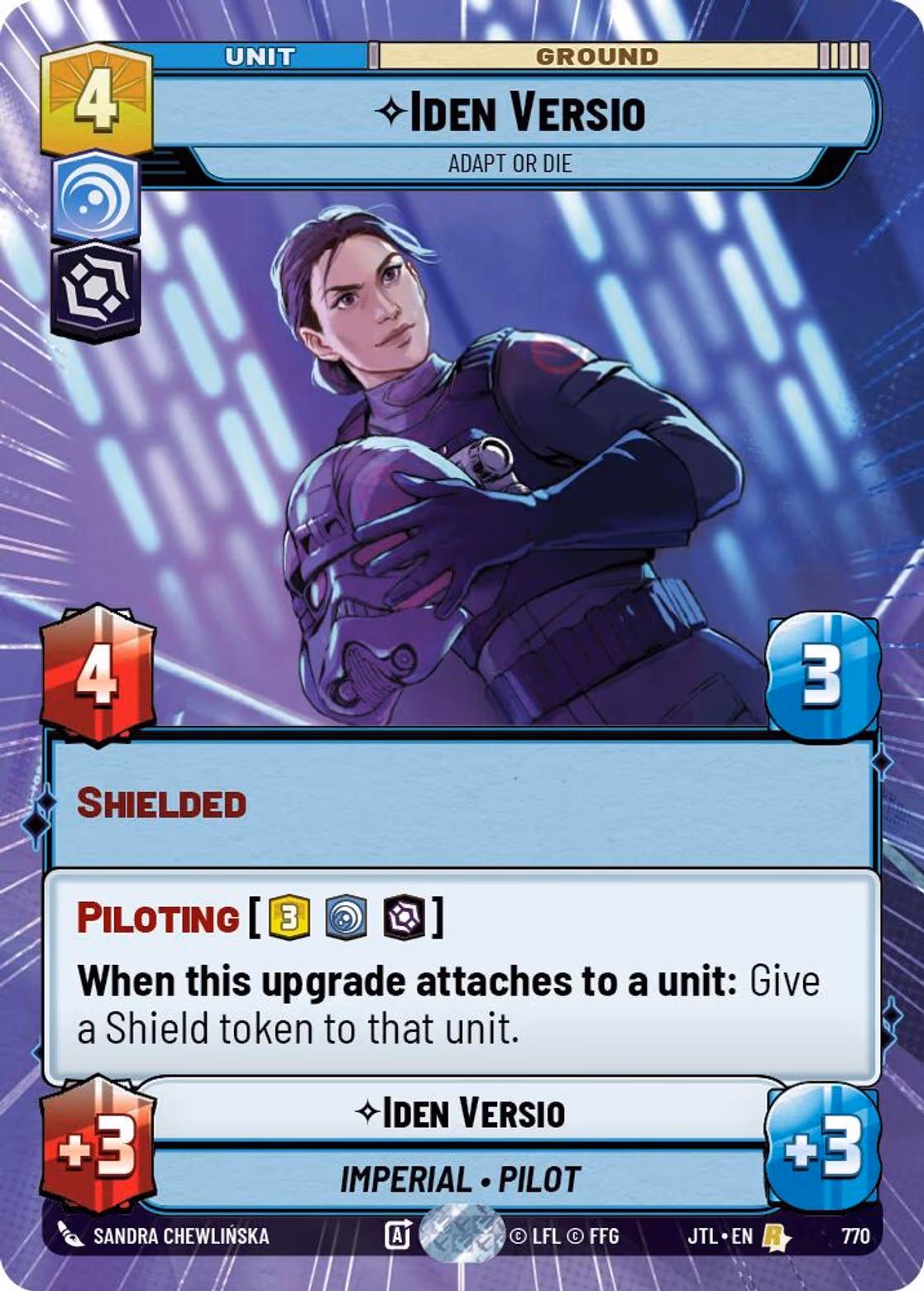 Iden Versio - Adapt or Die JTL-770 Hyperspace Foil Star Wars Unlimited card