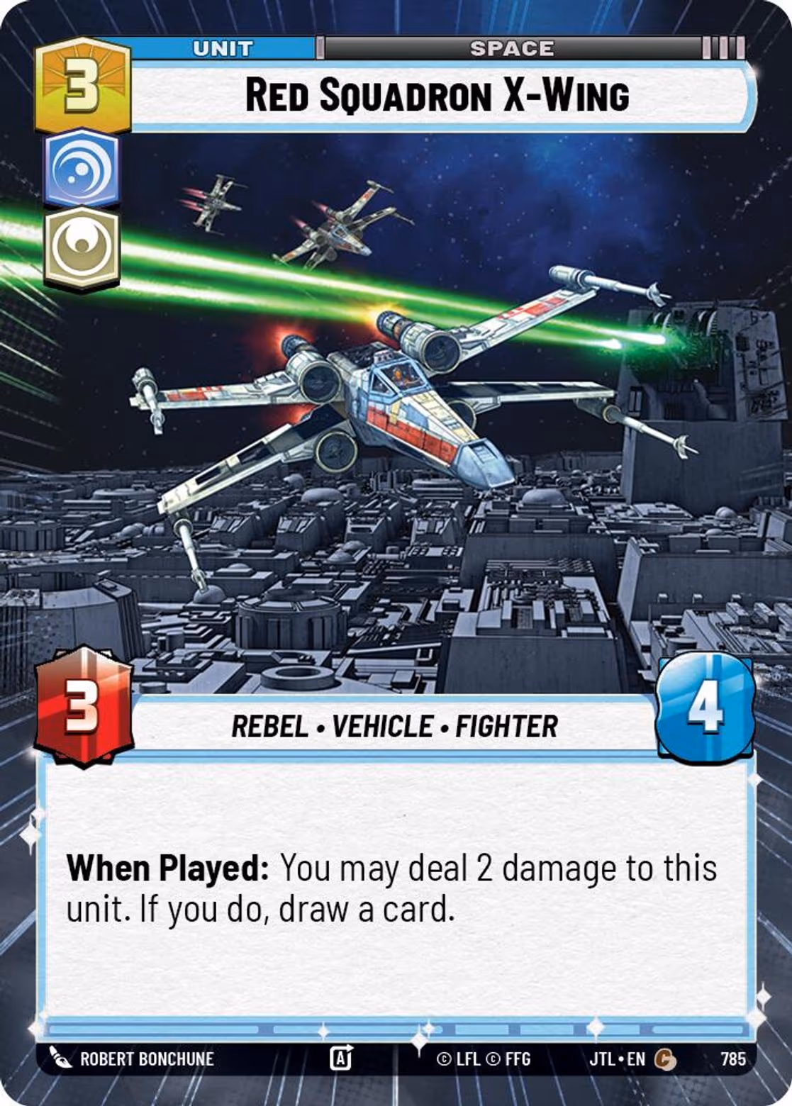 Red Squadron X-Wing JTL-785 Hyperspace Foil Star Wars Unlimited card