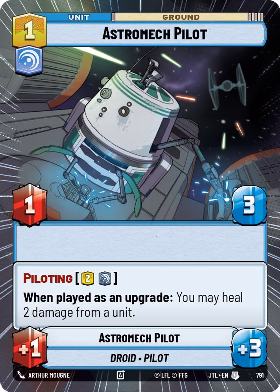 Astromech Pilot JTL-791 Hyperspace Foil Star Wars Unlimited card
