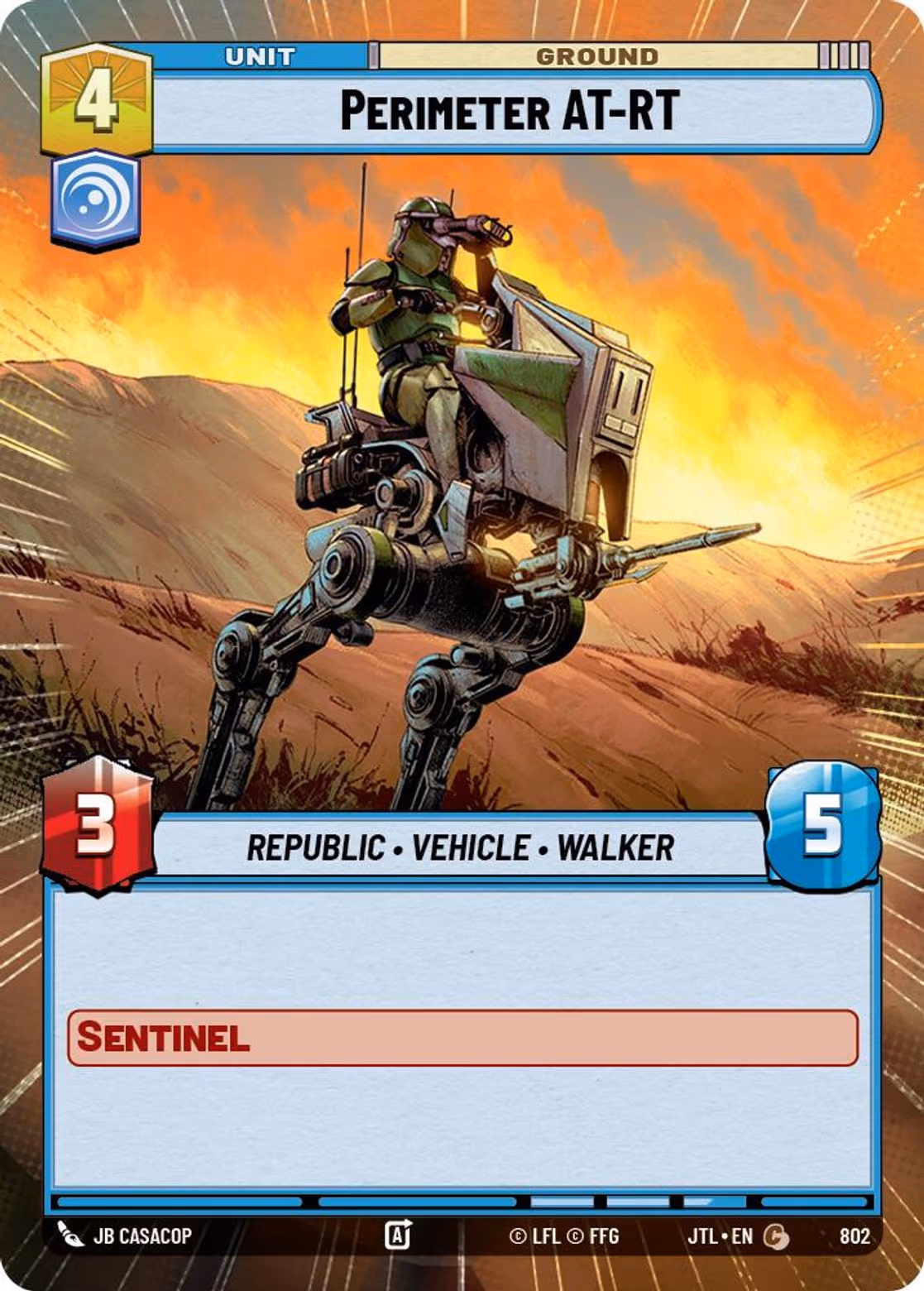 Perimeter AT-RT JTL-802 Hyperspace Foil Star Wars Unlimited card