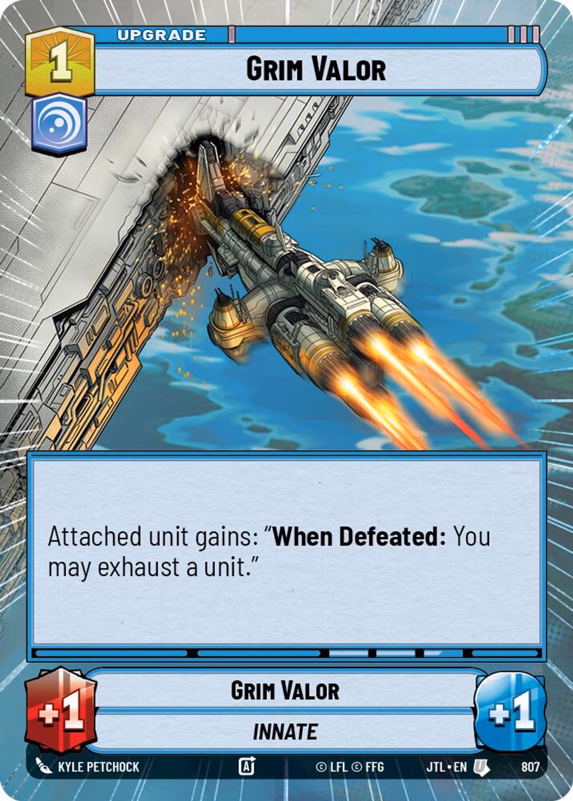 Grim Valor JTL-807 Hyperspace Foil Star Wars Unlimited card