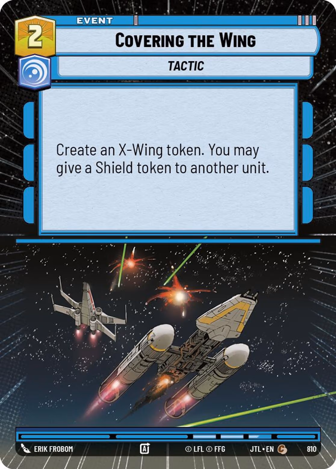 Covering the Wing JTL-810 Hyperspace Foil Star Wars Unlimited card