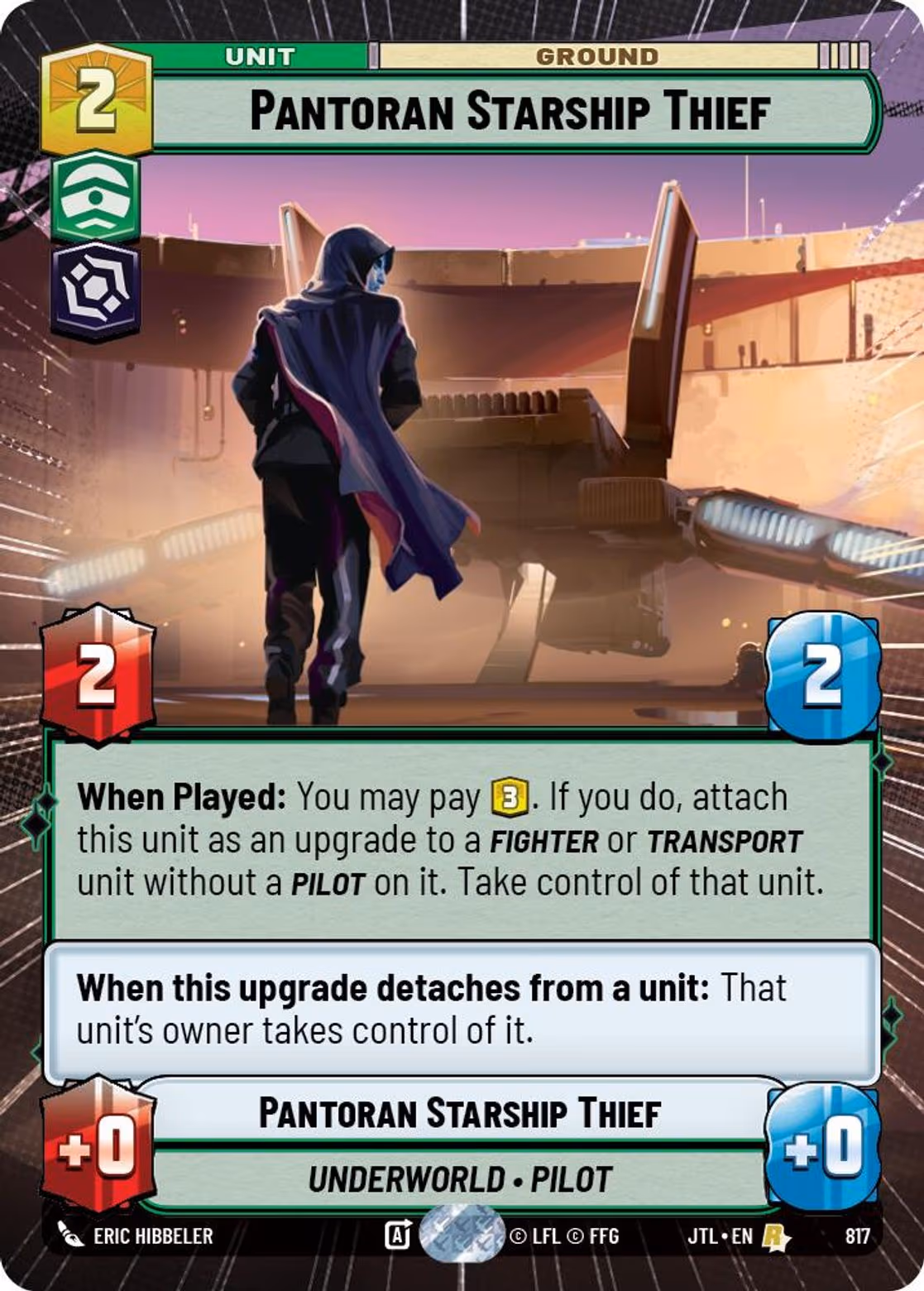 Pantoran Starship Thief JTL-817 Hyperspace Foil Star Wars Unlimited card