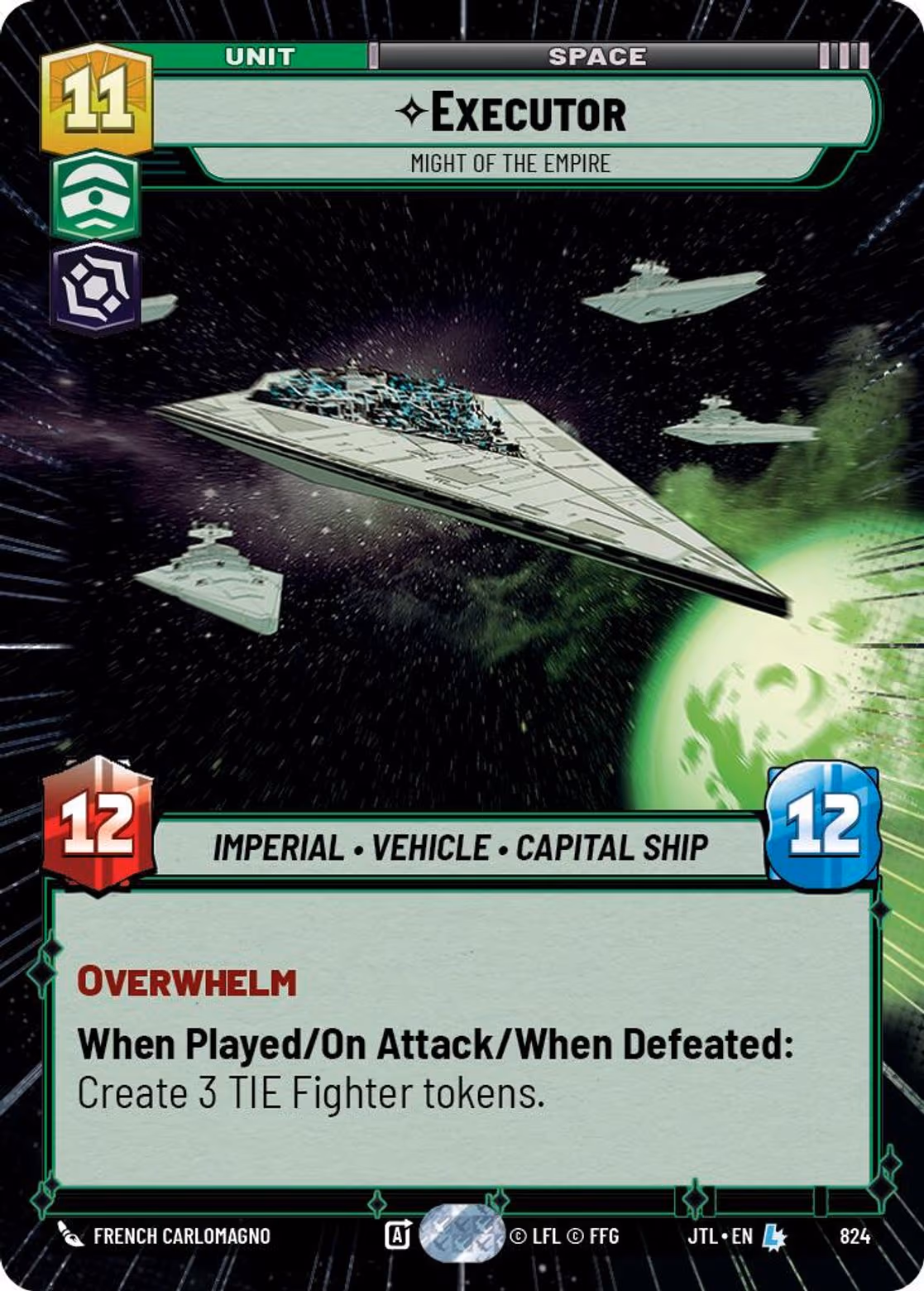 Executor - Might of the Empire JTL-824 Hyperspace Foil Star Wars Unlimited card