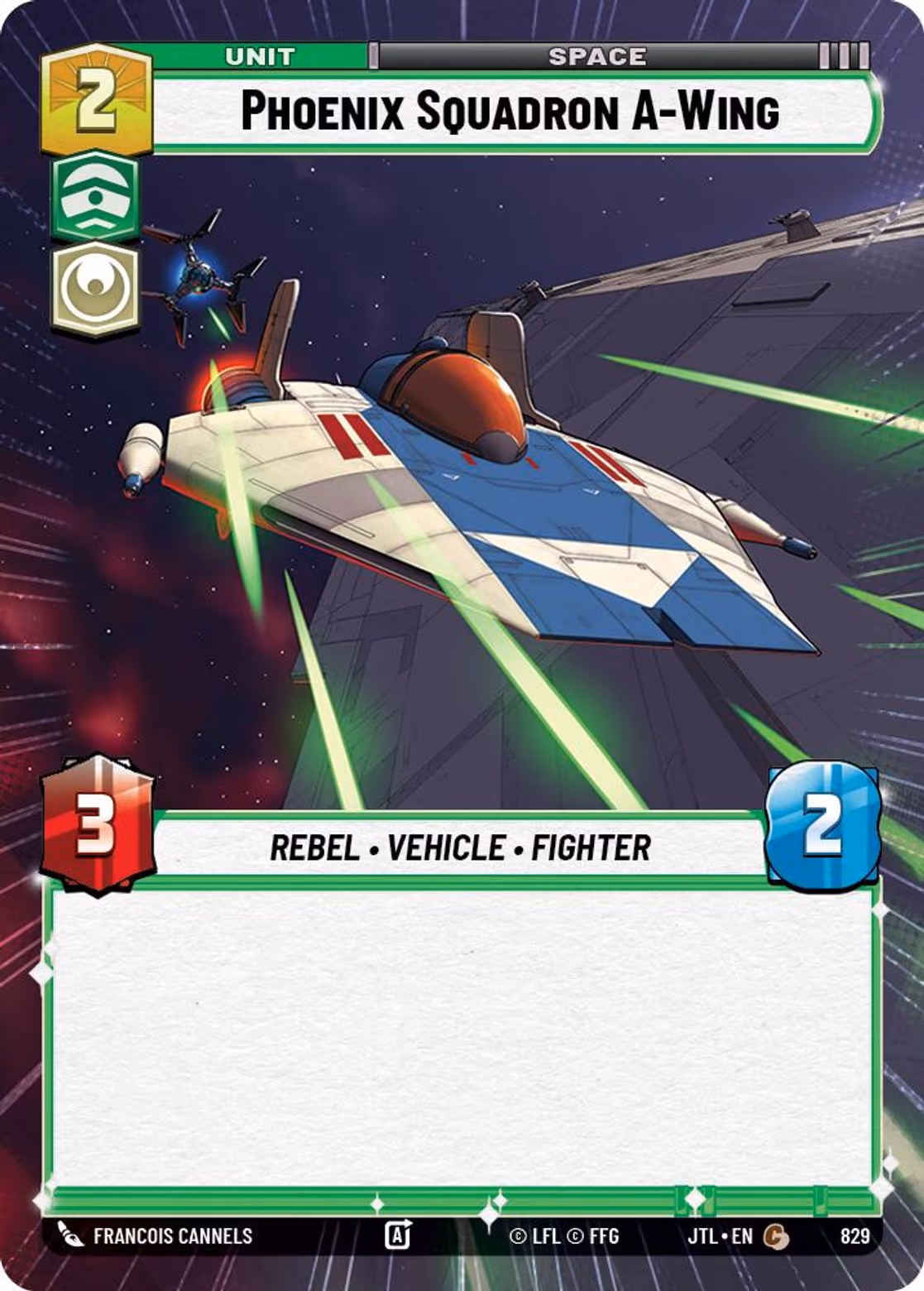 Phoenix Squadron A-Wing JTL-829 Hyperspace Foil Star Wars Unlimited card