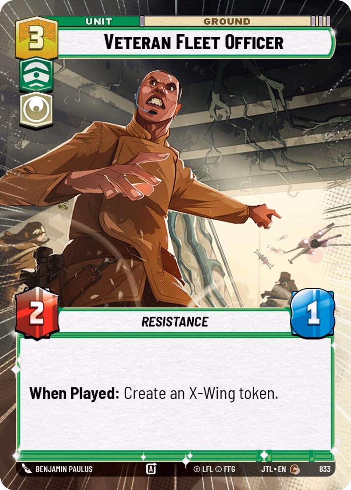 Veteran Fleet Officer JTL-833 Hyperspace Foil Star Wars Unlimited card