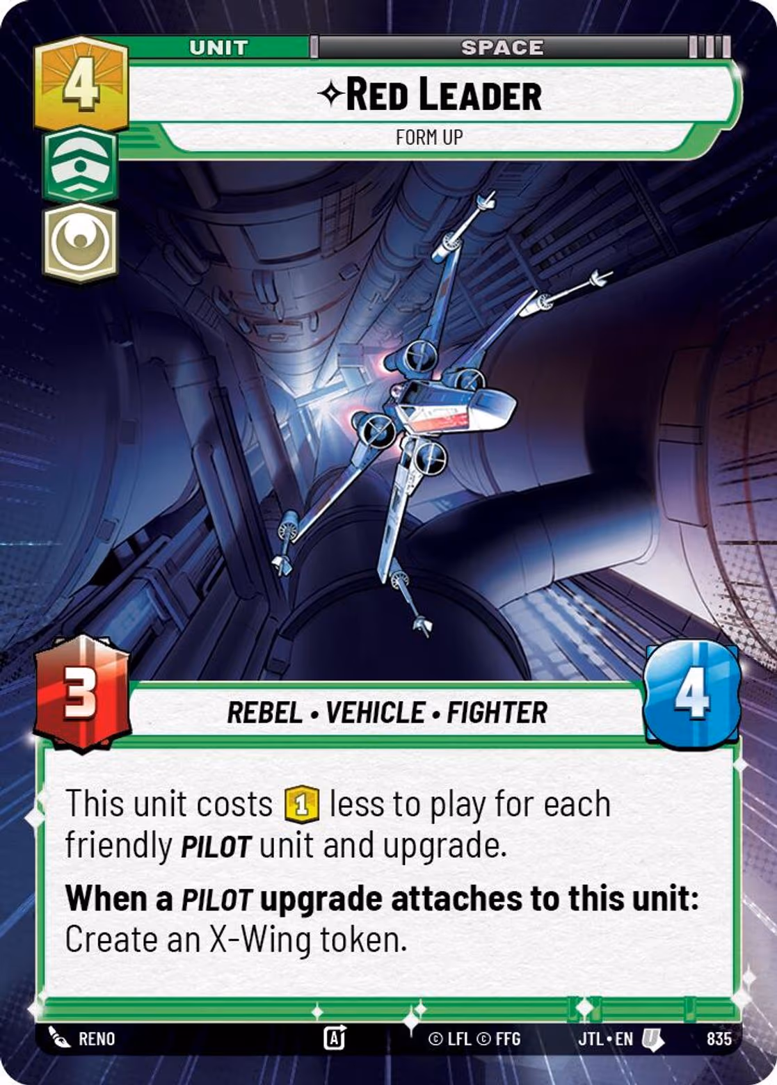 Red Leader - Form Up JTL-835 Hyperspace Foil Star Wars Unlimited card