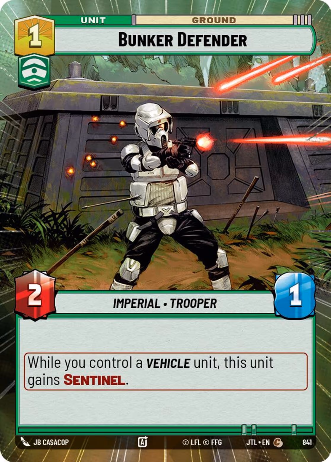 Bunker Defender JTL-841 Hyperspace Foil Star Wars Unlimited card