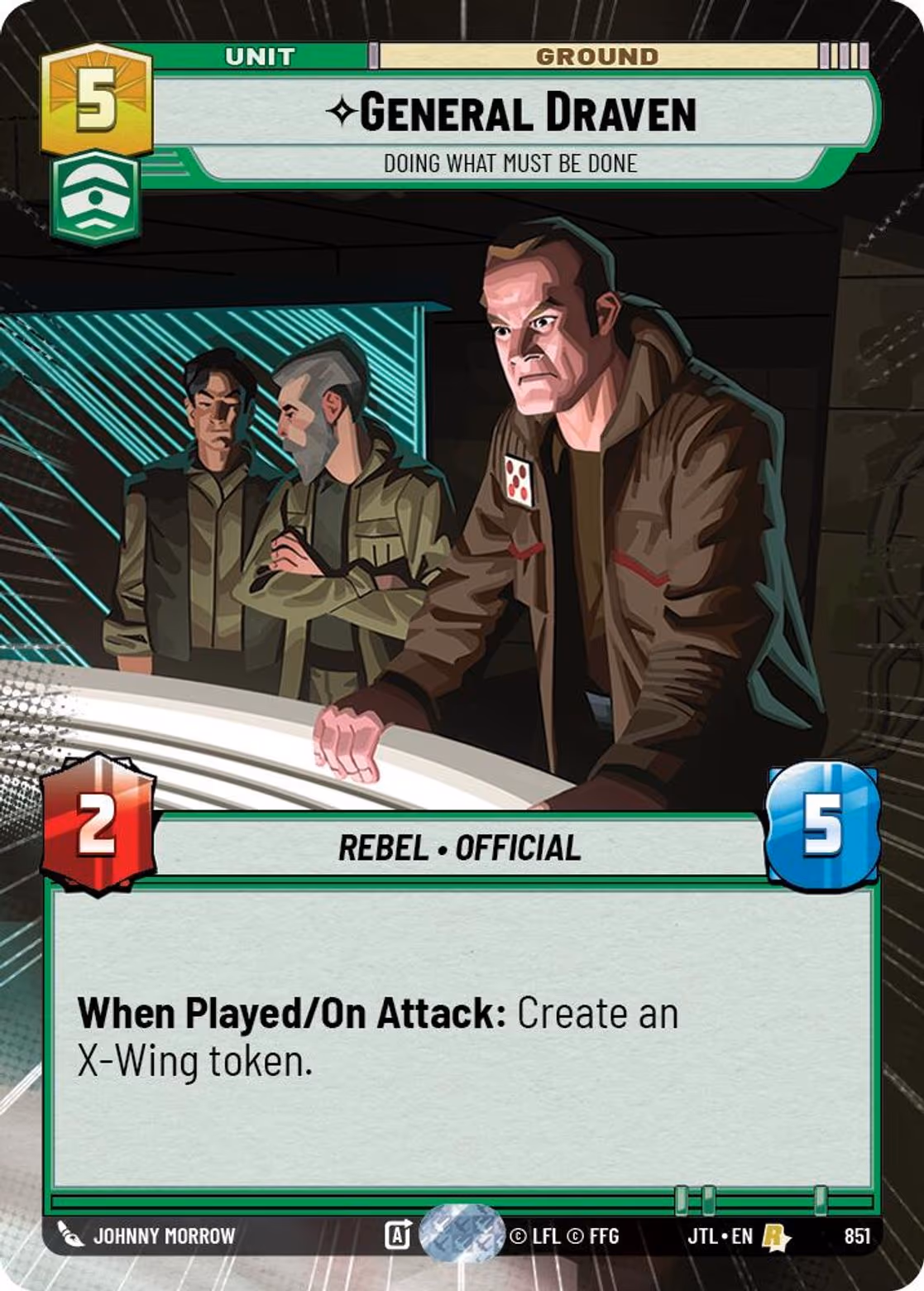 General Draven - Doing What Must Be Done JTL-851 Hyperspace Foil Star Wars Unlimited card