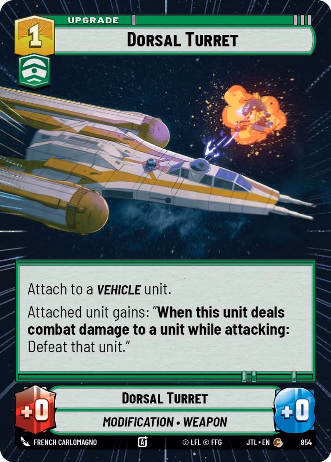 Dorsal Turret JTL-854 Hyperspace Foil Star Wars Unlimited card