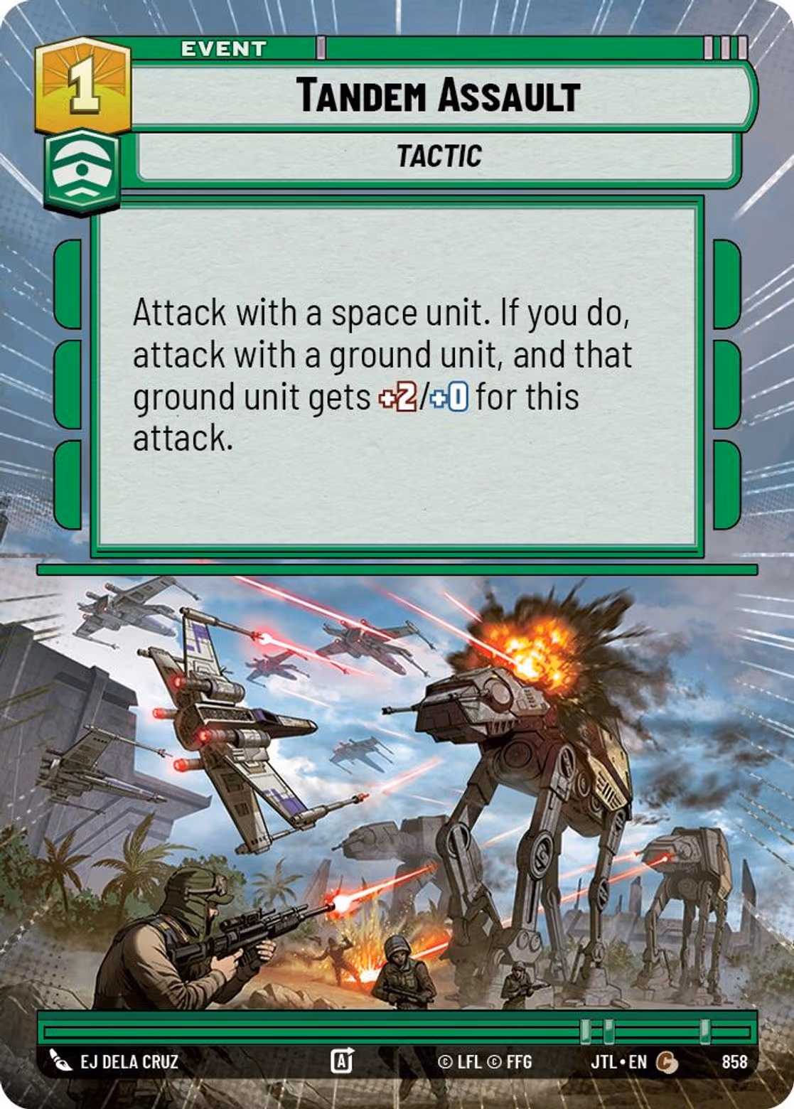 Tandem Assault JTL-858 Hyperspace Foil Star Wars Unlimited card